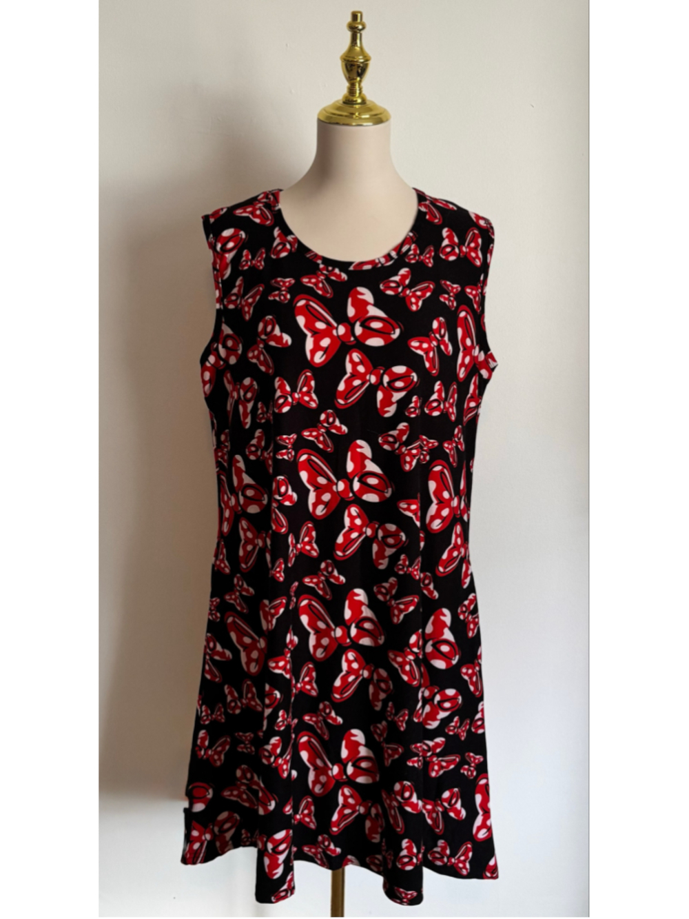 Women's Charlies Project Mini Dress Size M Black Red Minnie Bow Print